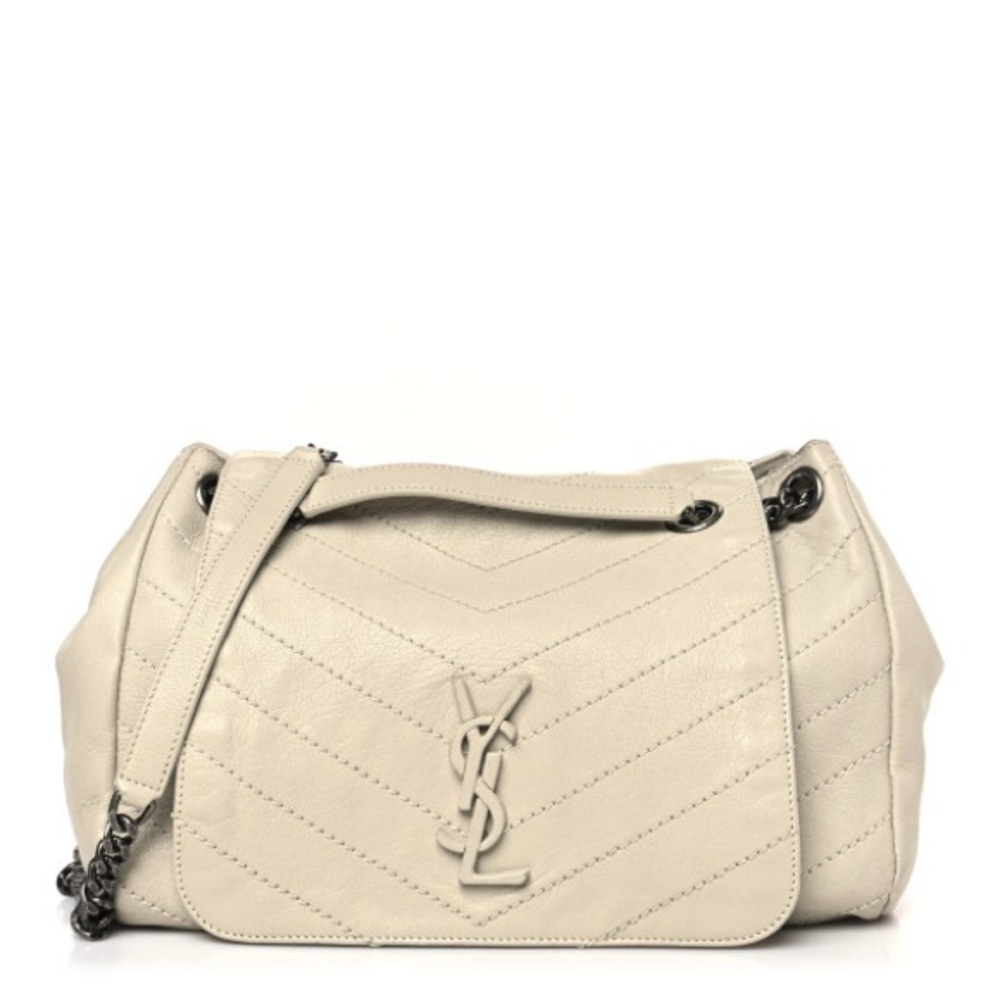 Yves Saint Laurent Nolita Off-White Quilted Shoulder Bag